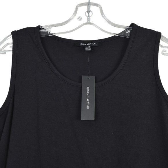 Jones York Black Tank Top Sleeveless Cotton Size Large - Picture 2 of 8